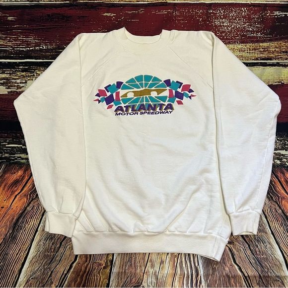 Other - Vintage Atlanta Motor Speedway Crewneck Sweatshirt White Made in USA